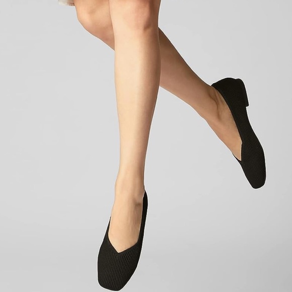 Arromic Black Flats Shoes for Women, Square Toe Ballet Flats Shoes 11 Wide - Picture 7 of 9